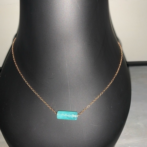 Bar necklace pendant on gold chain come with length extender 18-21” long - Picture 1 of 4